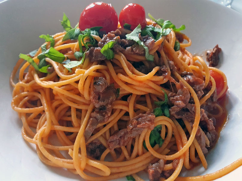 Slightly Spiced Spaghetti