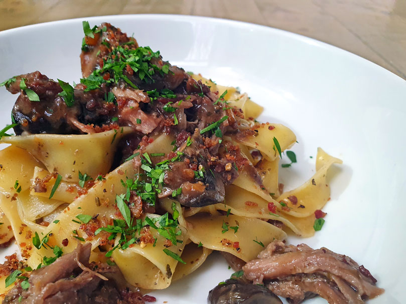 Pork and mushroom ragù